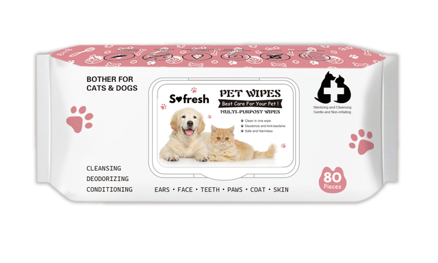 Soft Paper Wet Cleaning Wipes for Cats and Dogs Pet Cleansing Product