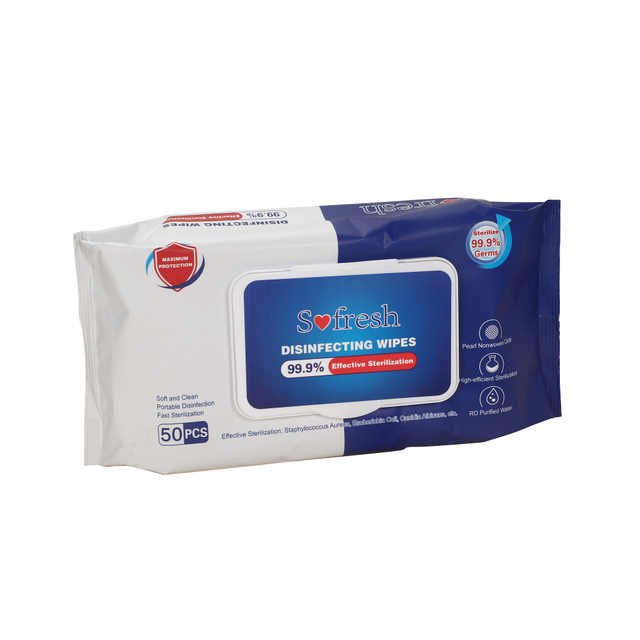 Wholesale DIsinfectant Kill 99.99% Germs 50 Pieces Antibacterial Cleaning Wipes